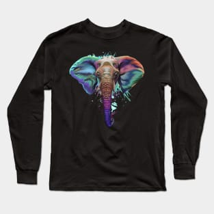 Splash Art Elephant T Shirt | Gifts for Elephant lovers Long Sleeve T-Shirt